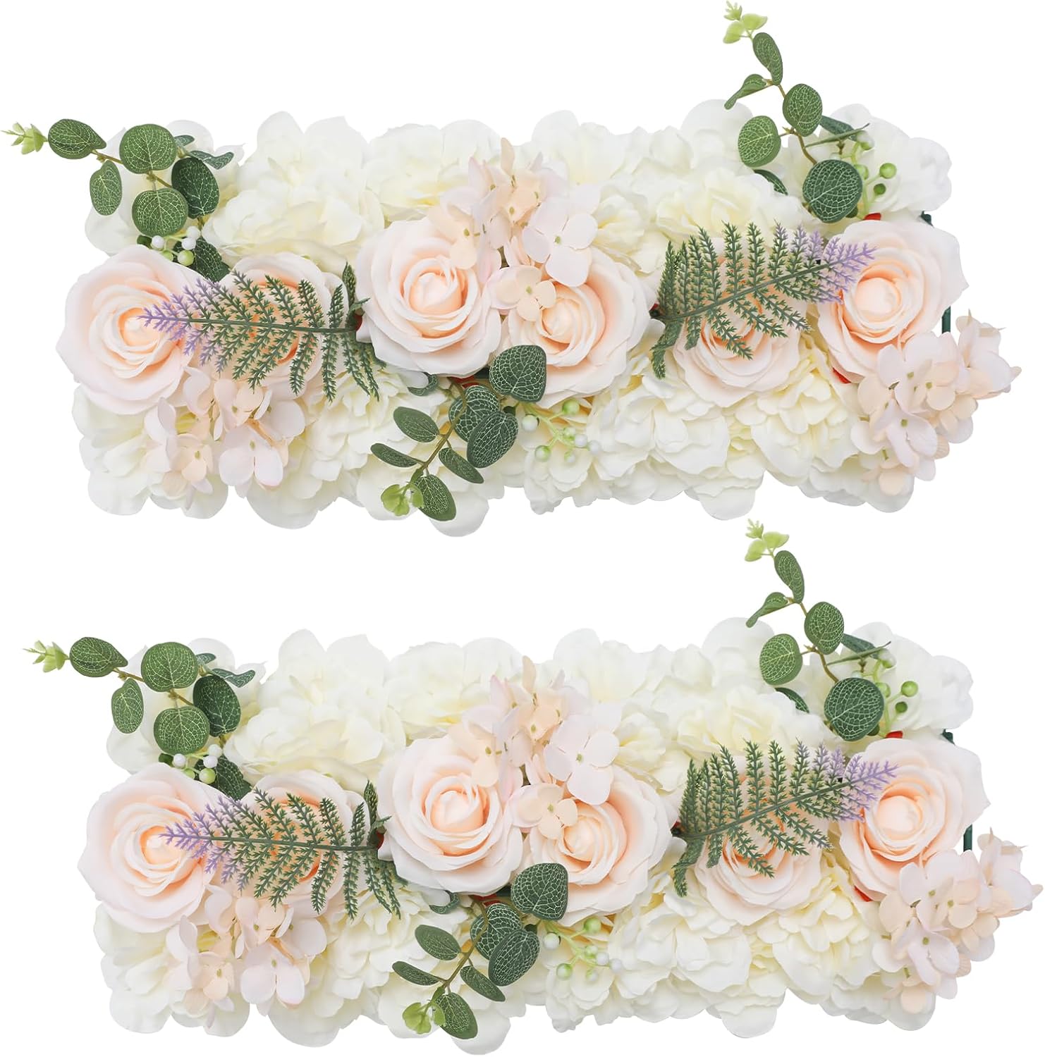 Garisey Mesa de comedor de boda, centro de mesa de flores, 2 piezas, decoración de carretera falsa de seda, rosa artificial para mesas, decoración