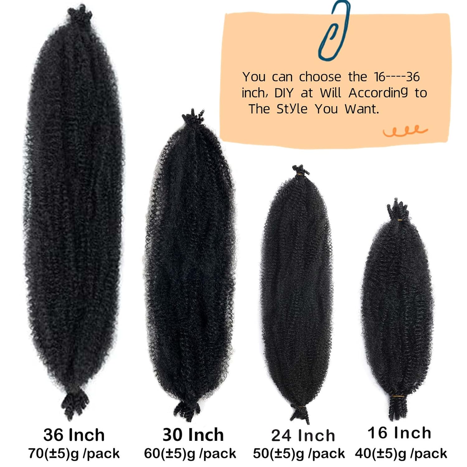 Cabello trenzado Marley Twist de 24 pulgadas, 8 paquetes de cabello afro trenzado elástico preseparado para rizos suaves de mariposa, extensiones de