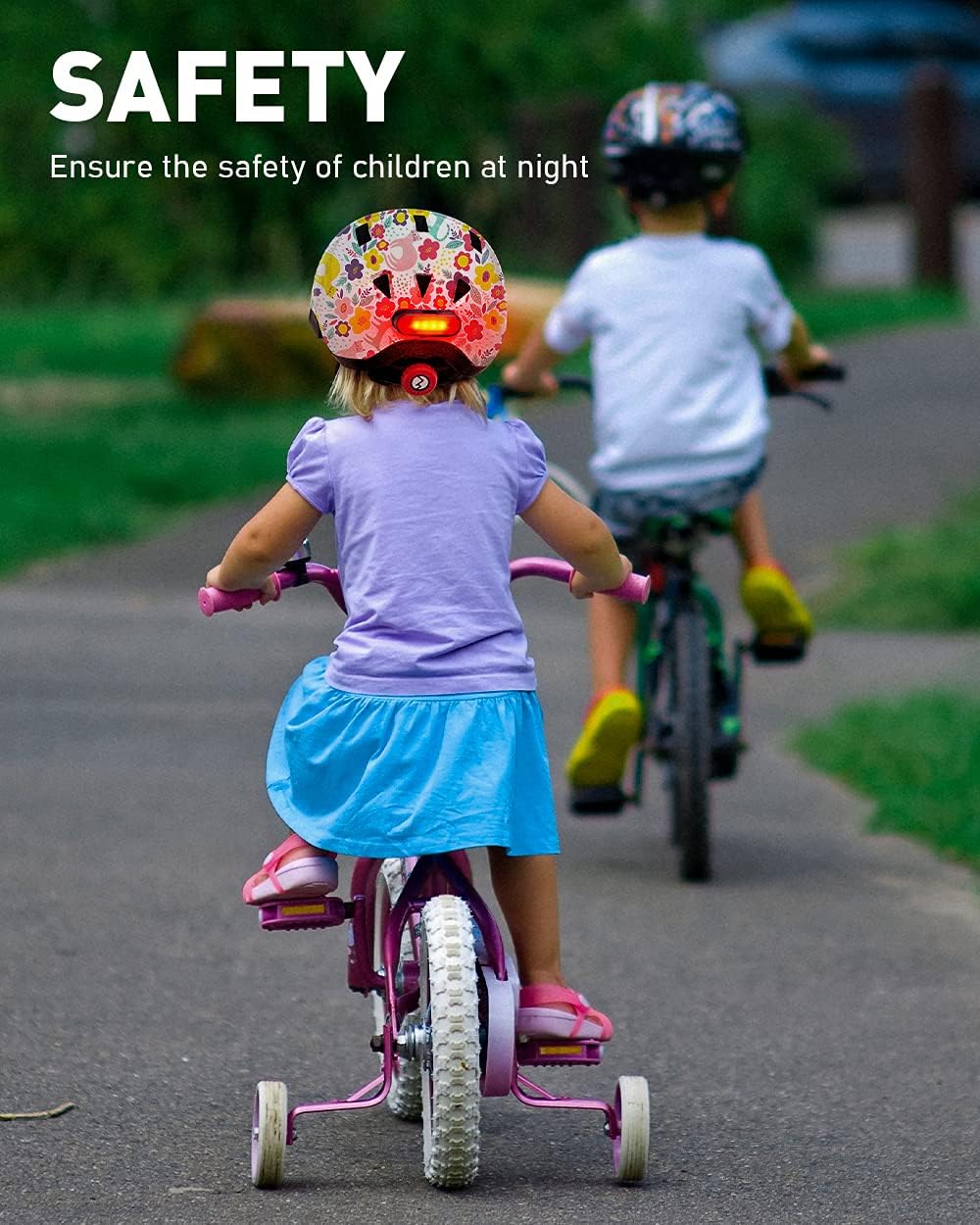 Casco de bicicleta para niños y niñas, cascos ajustables para niños, desde bebébebé hasta niños, 12345678 años con luztalla XS