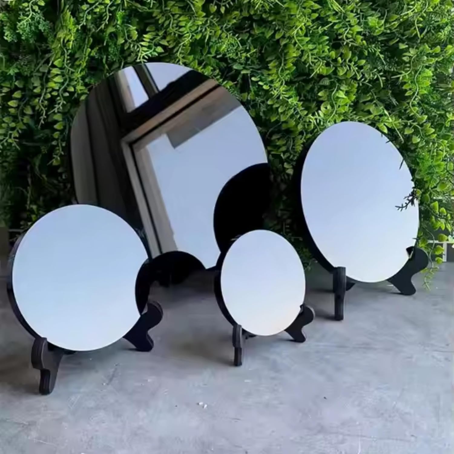 Espejo rascador de obsidiana negra natural con soporte de madera de 3.15 pulgadas, cristales curativos para brujería, adivinación, meditación y