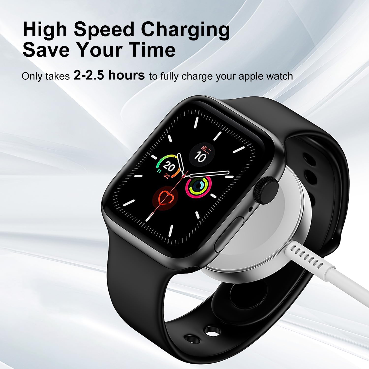 Cable de carga USB C mejorado para Apple Watch, certificado Apple MFi, cable de carga magnético para iWatch de 6 pies, cable de carga tipo C 2 en 1