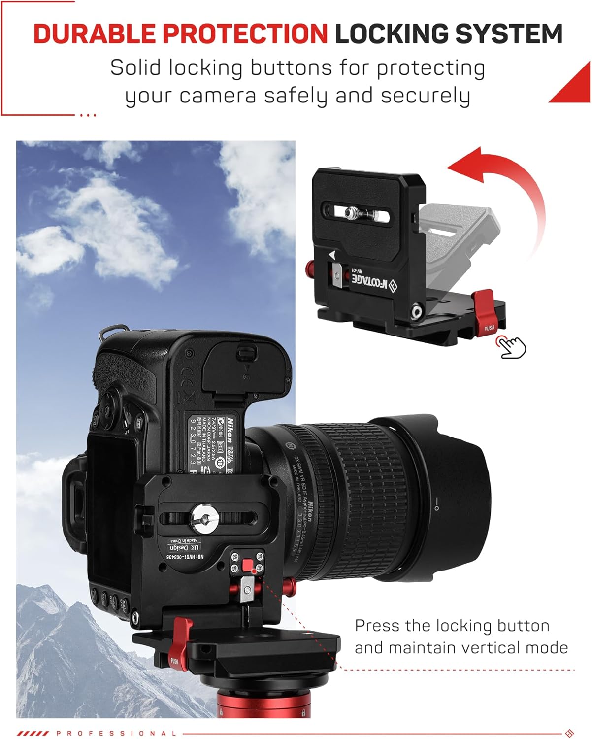 IFOOTAGE Trípode vertical de conmutación horizontal para cámara DSLR, placa de conversión horizontal y vertical HV-01, accesorios de cabeza de