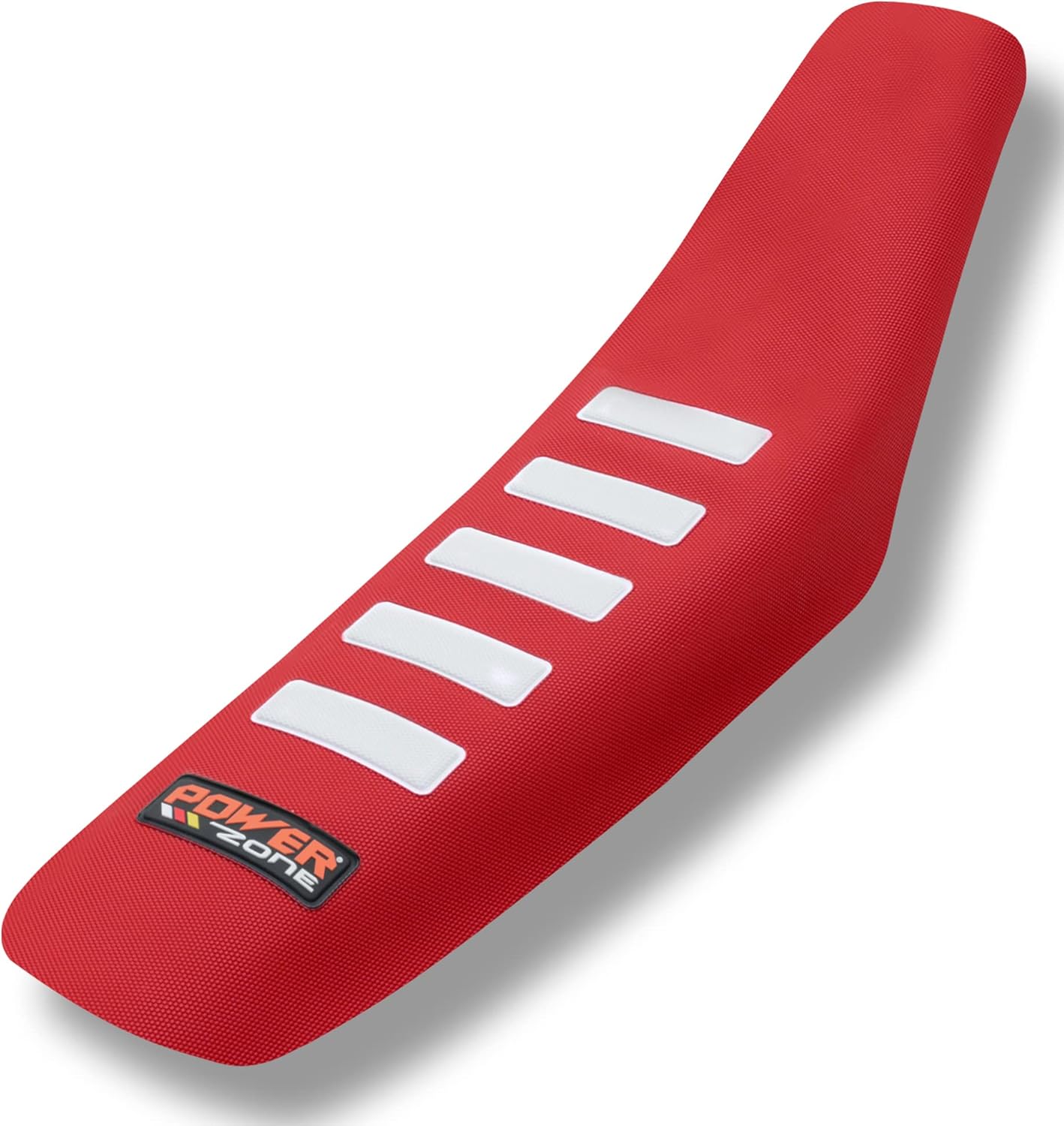 Funda universal para asiento de motocross, agarre suave, antideslizante, color blanco a rayas, para motocicleta, color rojo