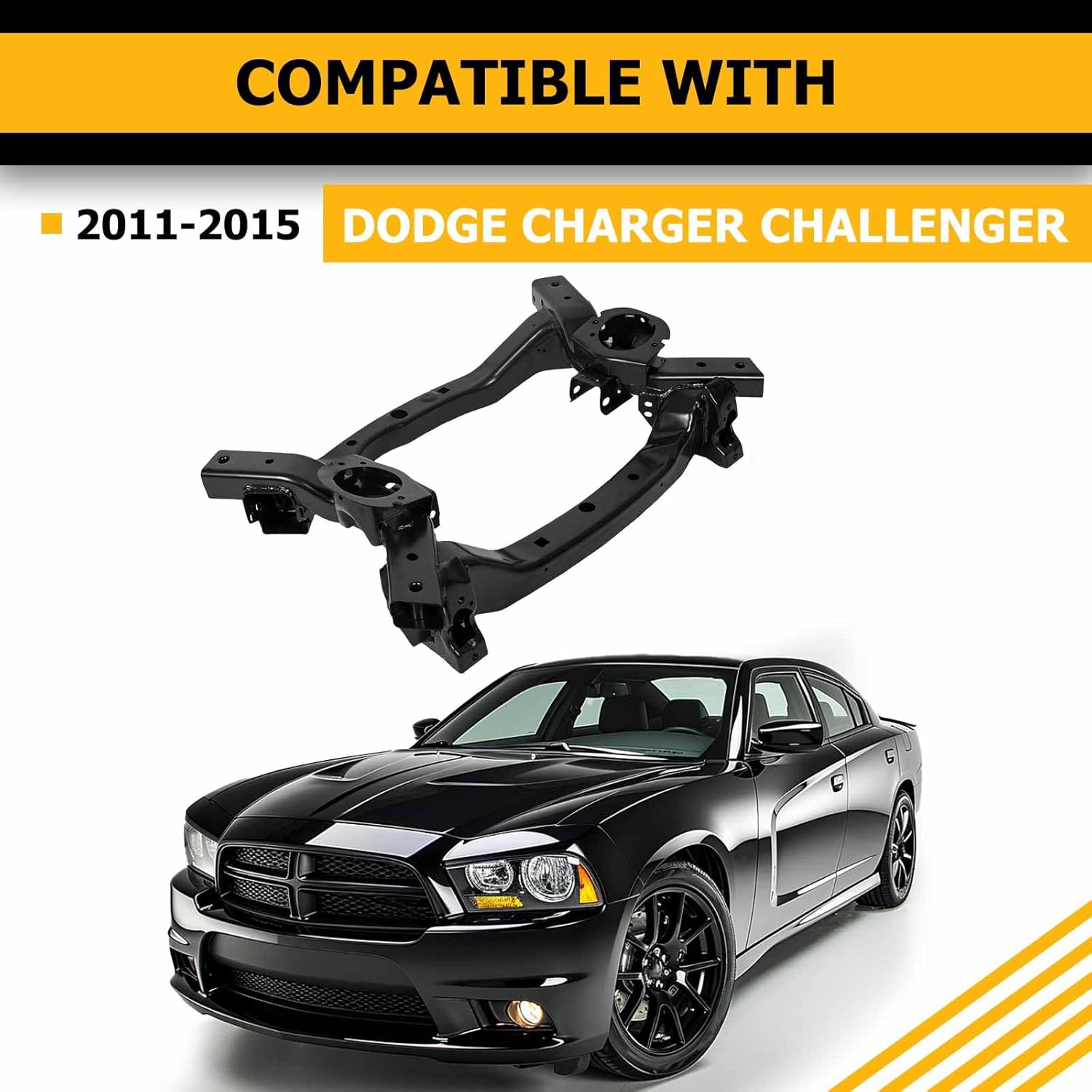 KUAFU Travesaño del motor de la cuna del bastidor auxiliar de la suspensión delantera compatible con Dodge Charger Challenger 2011-2015 Chrysler 300