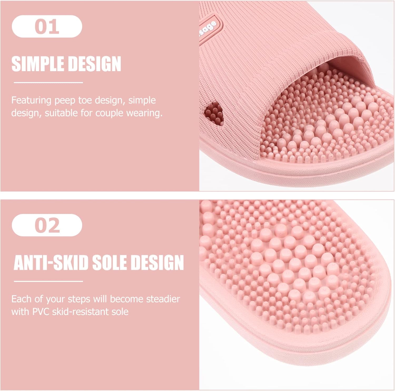 EXCEART 1 par de zapatillas de masaje de pies acupresión pie punta abierta reflexología sandalias para mujer sandalias para hombre sandalias de