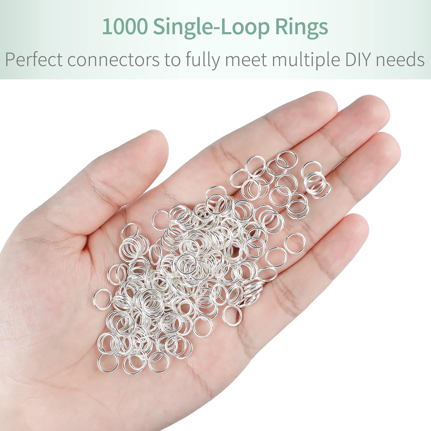 Uniclife Anillos de salto plateados de 0.315 pulgadas para hacer joyas, conectores de anillo individuales abiertos para llaveros y reparación de