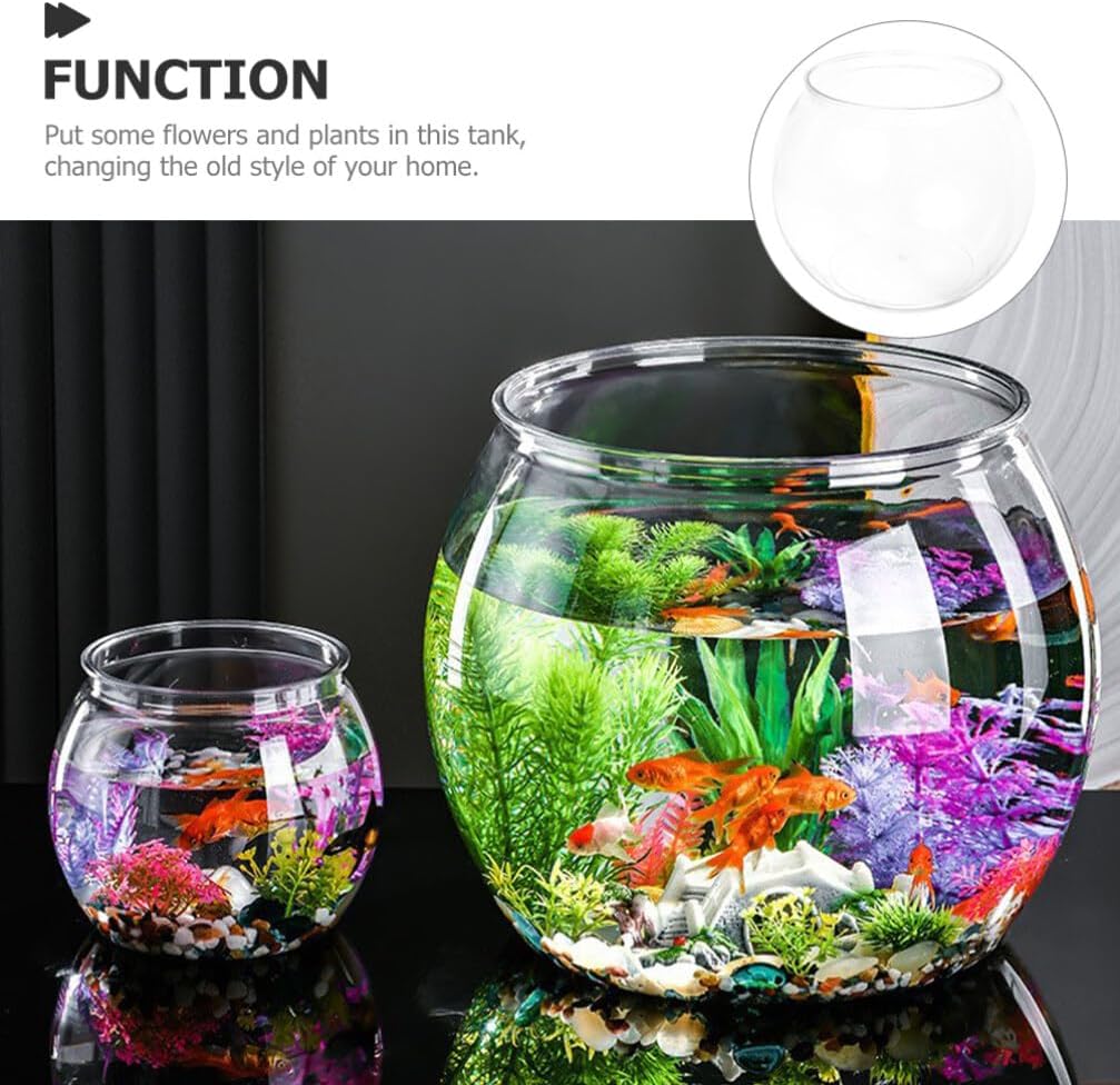 Didiseaon Cuenco de pescado de plástico acuario tanque de peces pequeño pecera de plástico Ivy cuencos para centros de mesa de dulces, suministros