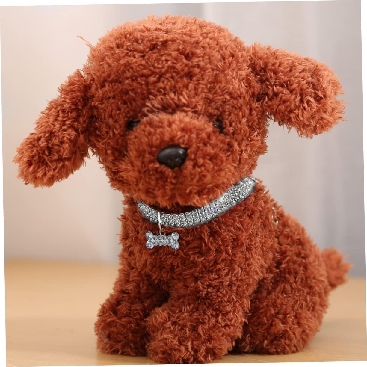 POPETPOP 1 collar de perro con diamantes de imitación, cadena elástica para el cuello de gato, collares para cachorros, collares ajustables para