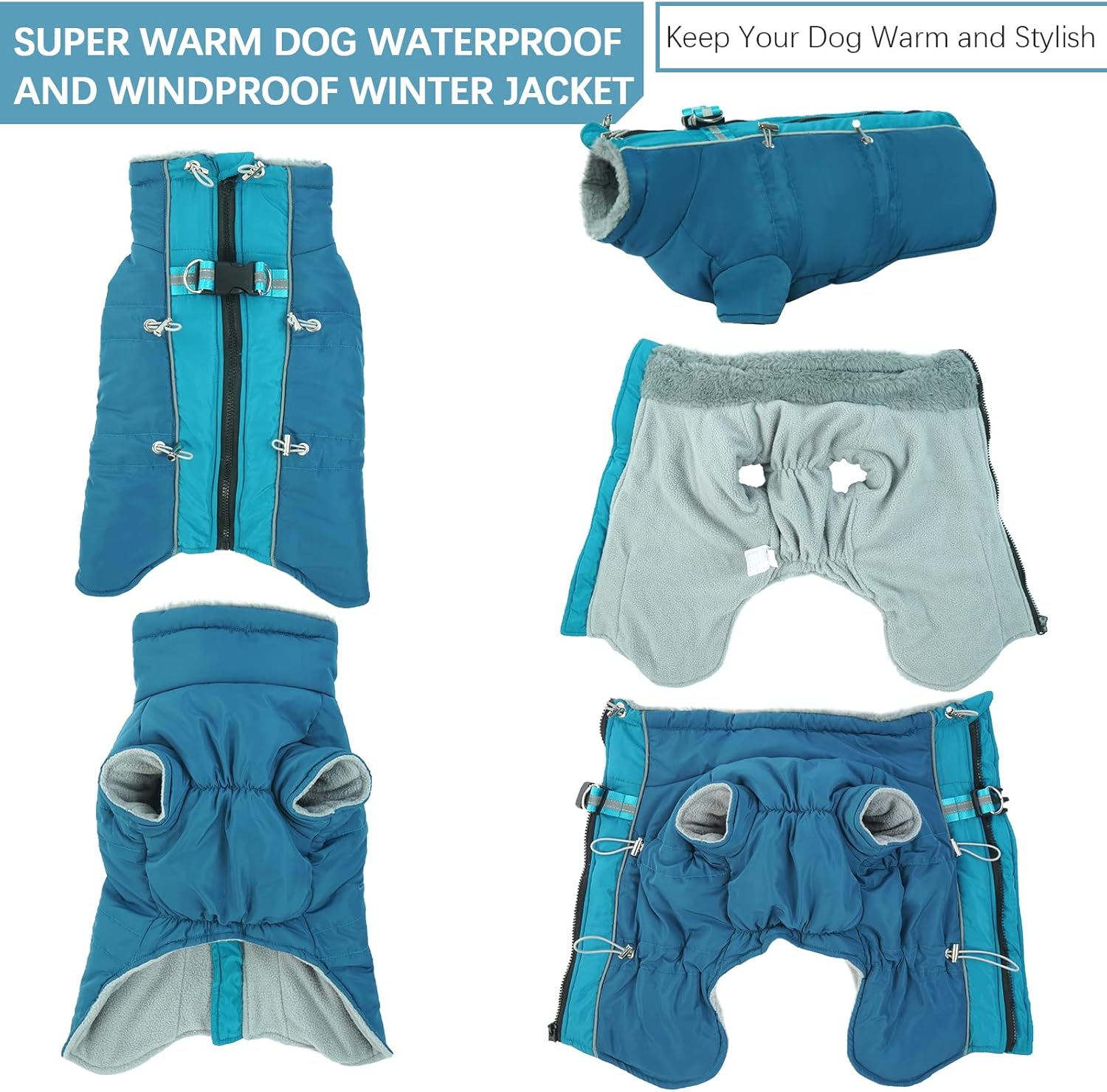Bonaweite Abrigo de invierno repelente al agua para perros, abrigos para clima frío, abrigos para perros pequeños, medianos y grandes, chaleco