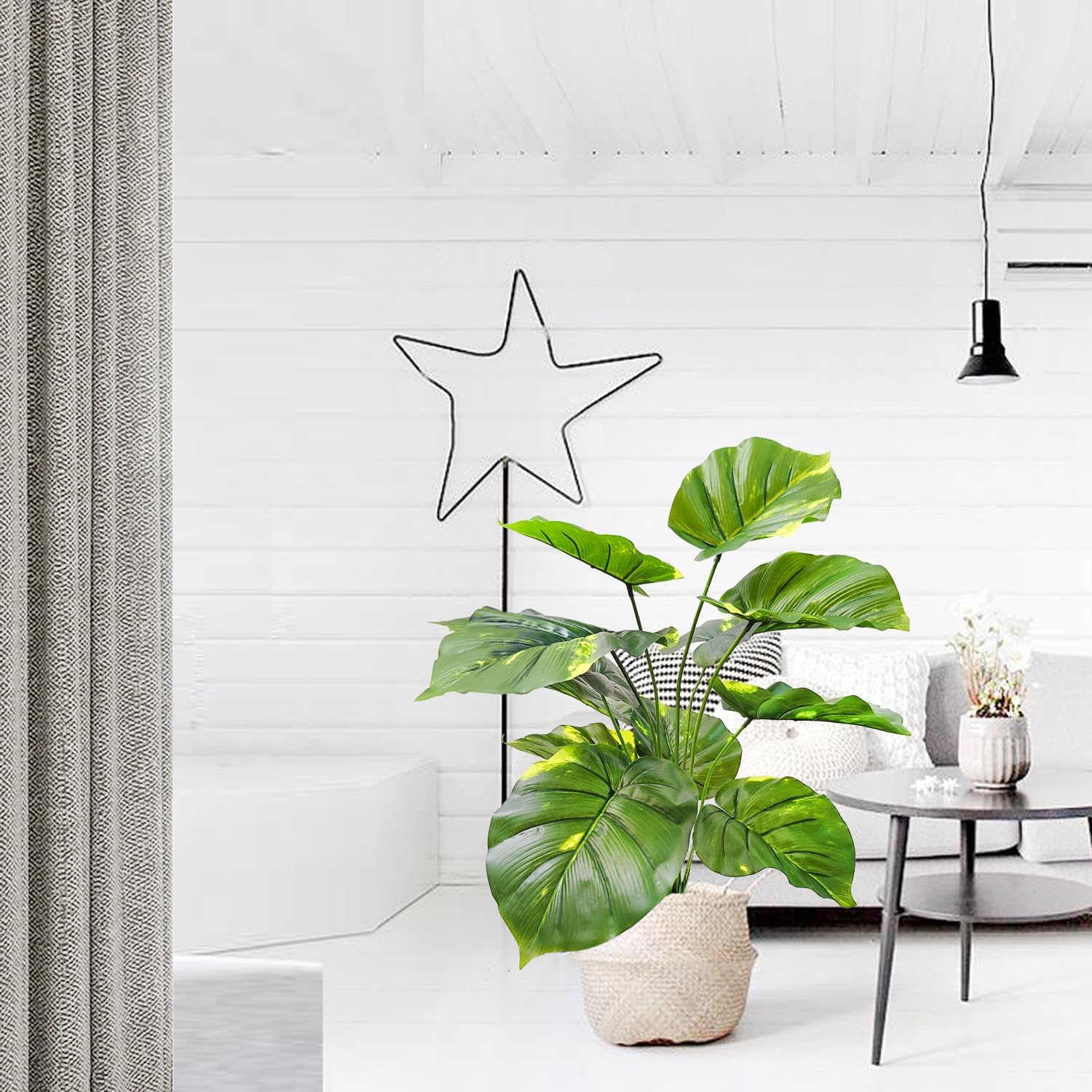 Árbol de Aureum Epipremnum artificial de 23 pulgadas de alto, árbol de imitación Reak Touch para decoración de interiores en el hogar, oficina,