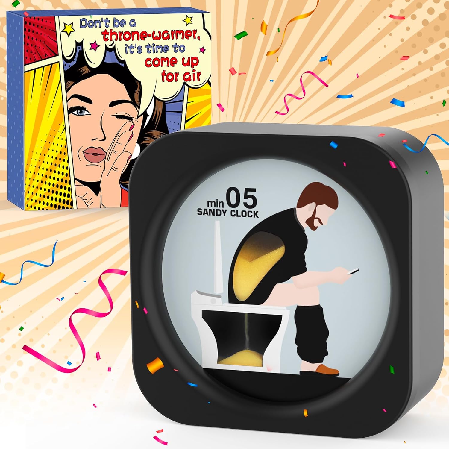 Regalos de broma para hombres, rellenos de calcetines  Divertido temporizador de arena de inodoro de Navidad, regalo para adultos, divertido regalo