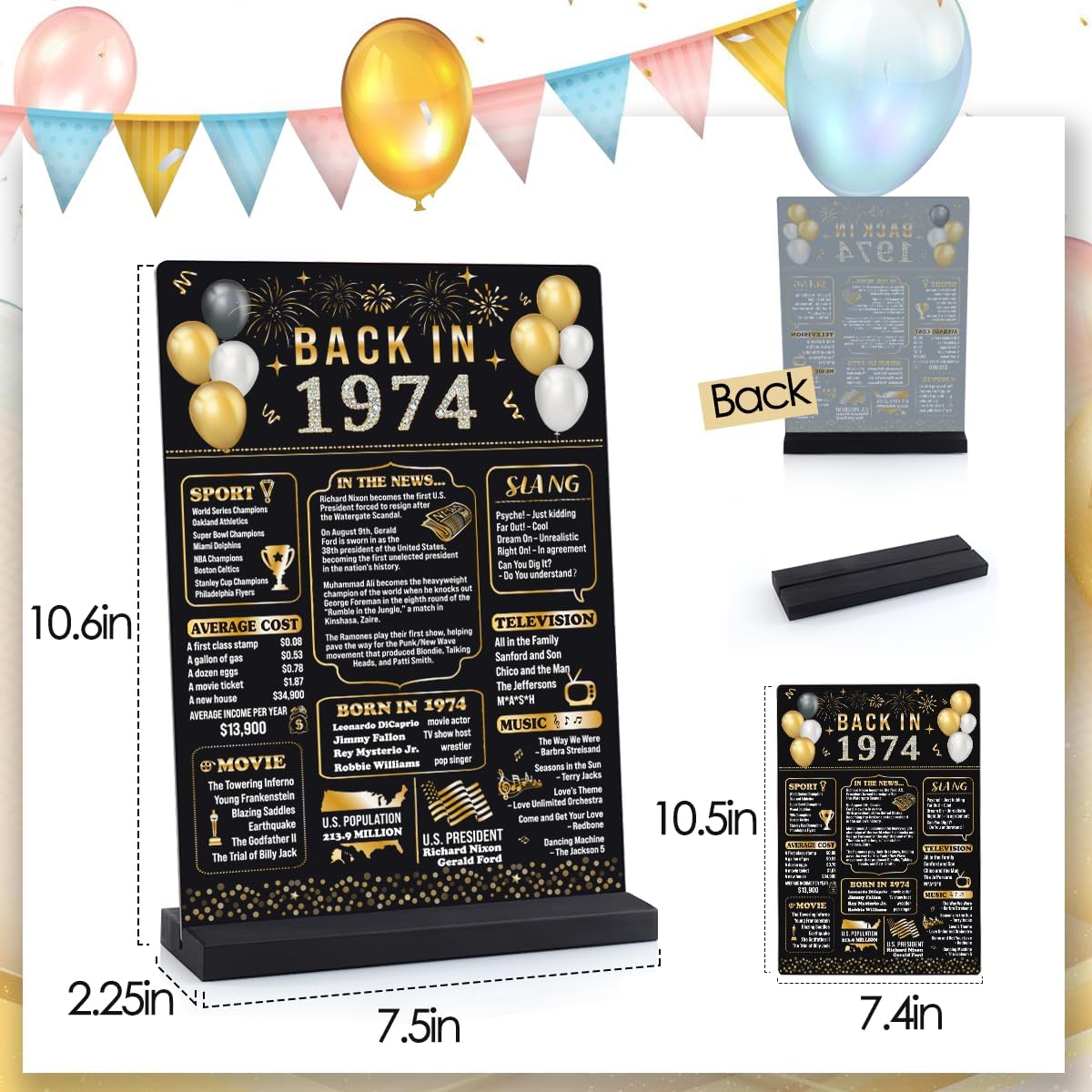 Decoraciones de cumpleaños número 50 para hombres y mujeres, suministros de decoración de fiesta de cumpleaños, vintage, póster de aniversario de