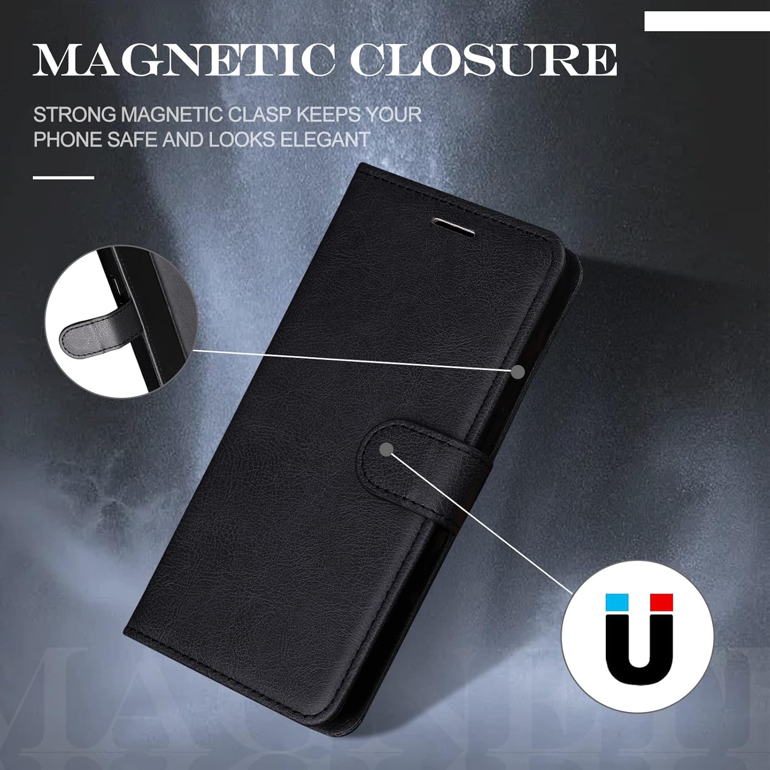 KKEIKO Funda para Galaxy A32 5G, piel sintética tipo cartera para Samsung Galaxy A32 5G, funda protectora magnética con carcasa interior de TPU a
