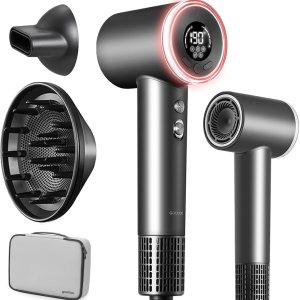 Secador de pelo con difusor para cabello rizado, 200 millones de secador iónico negativo con funda de transporte, secador de pelo de alta velocidad Secador de pelo con difusor para cabello rizado, 200 millones de secador iónico negativo con funda de transporte, secador de pelo de alta velocidad