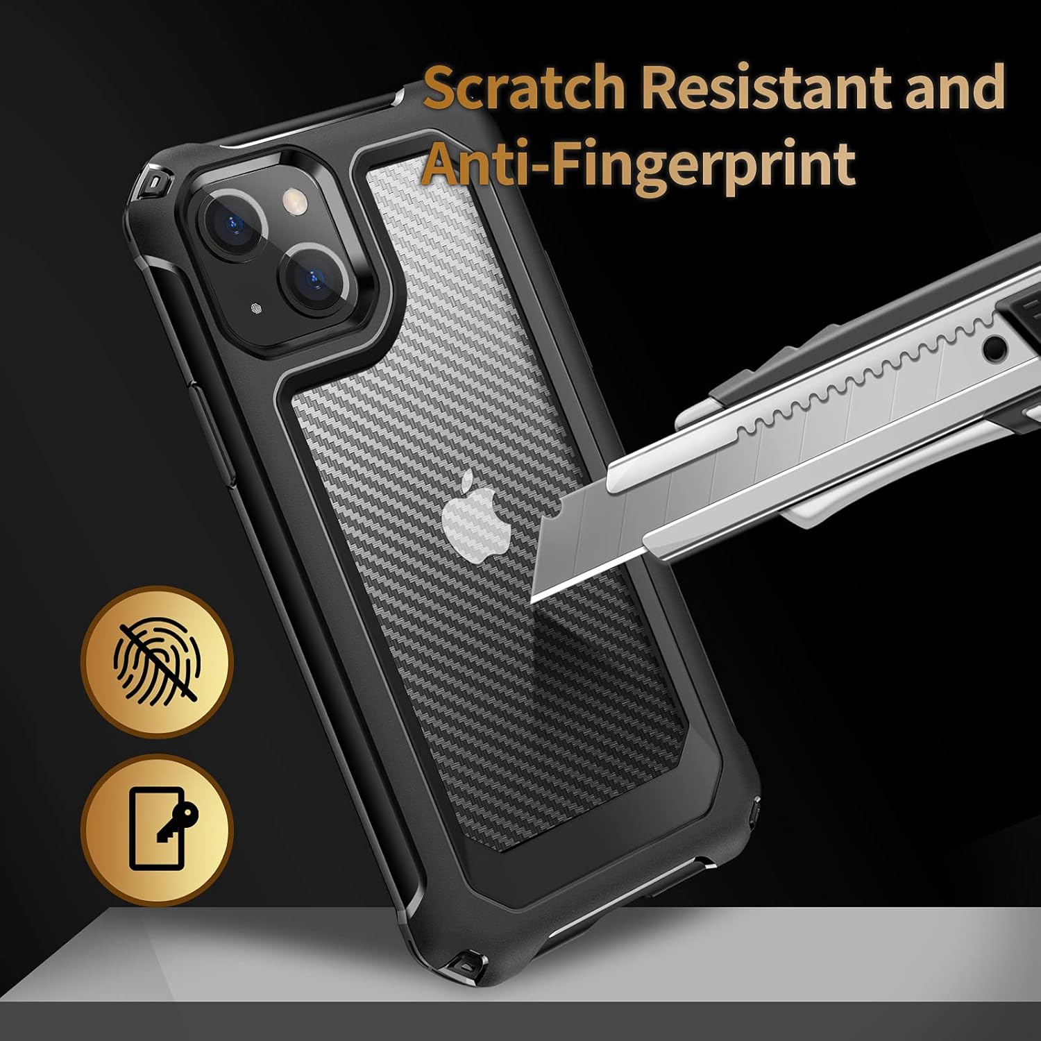 Funda para iPhone 14 Plus, a prueba de golpes de grado militar, marco de parachoques de TPU suave, antiarañazos, resistente a las huellas
