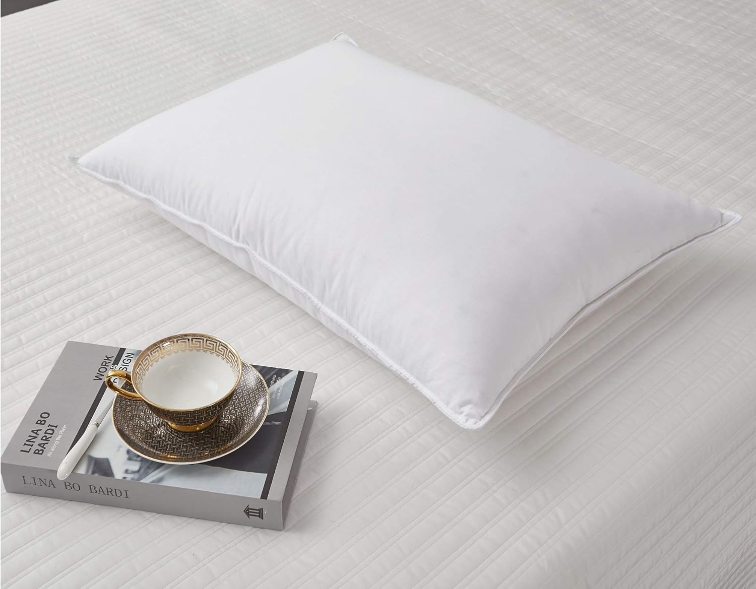Blue Ridge Home Fashions White Siberian – Almohada de algodón Pima de 1000 hilos, 600 relleno, fabricada en Estados Unidos, tamaño King