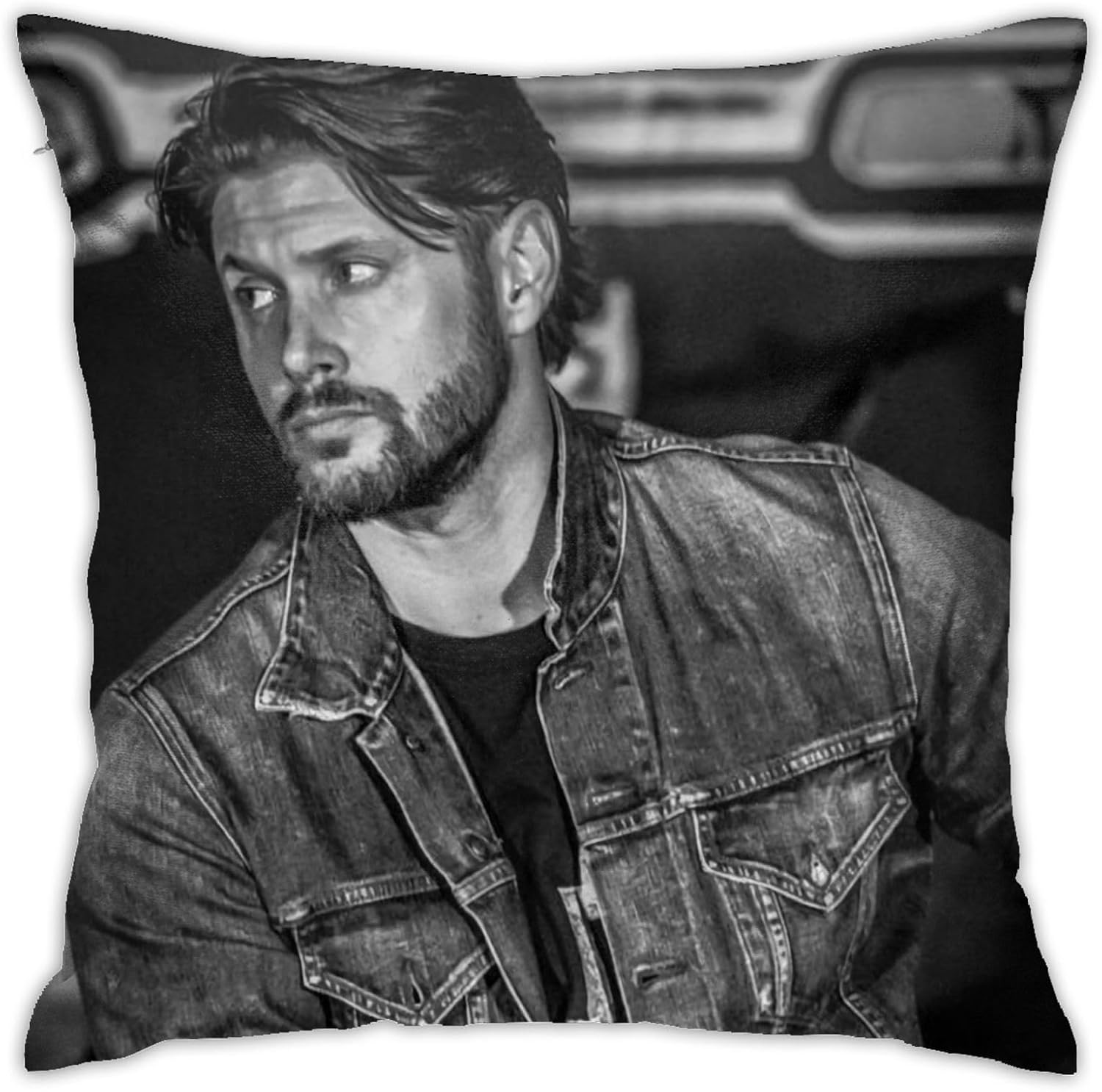 Belikerem Jensen Ackles – Funda de almohada con estampado dúplex, funda de almohada suave y transpirable de 18 x 18 pulgadas