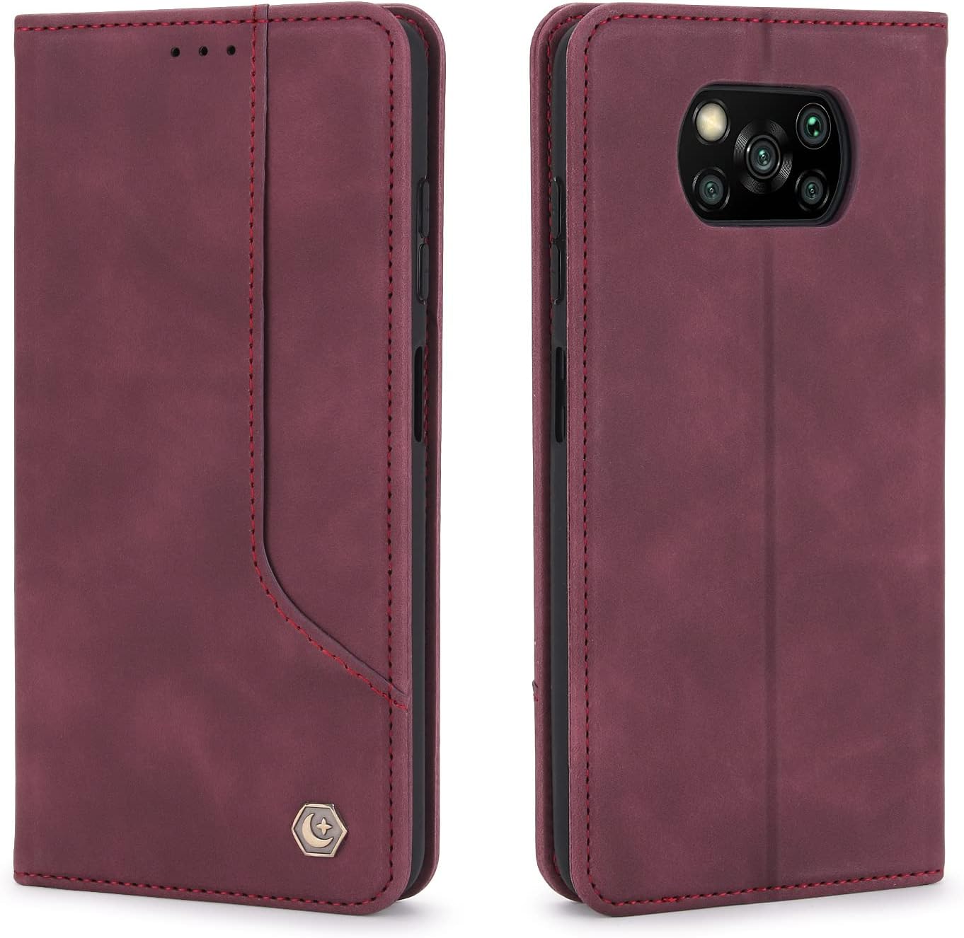nincyee Funda con tapa para Xiaomi Poco X3 Pro, cuero vegano premium, cierre magnético, con soporte para tarjetas y 4 tarjeteros