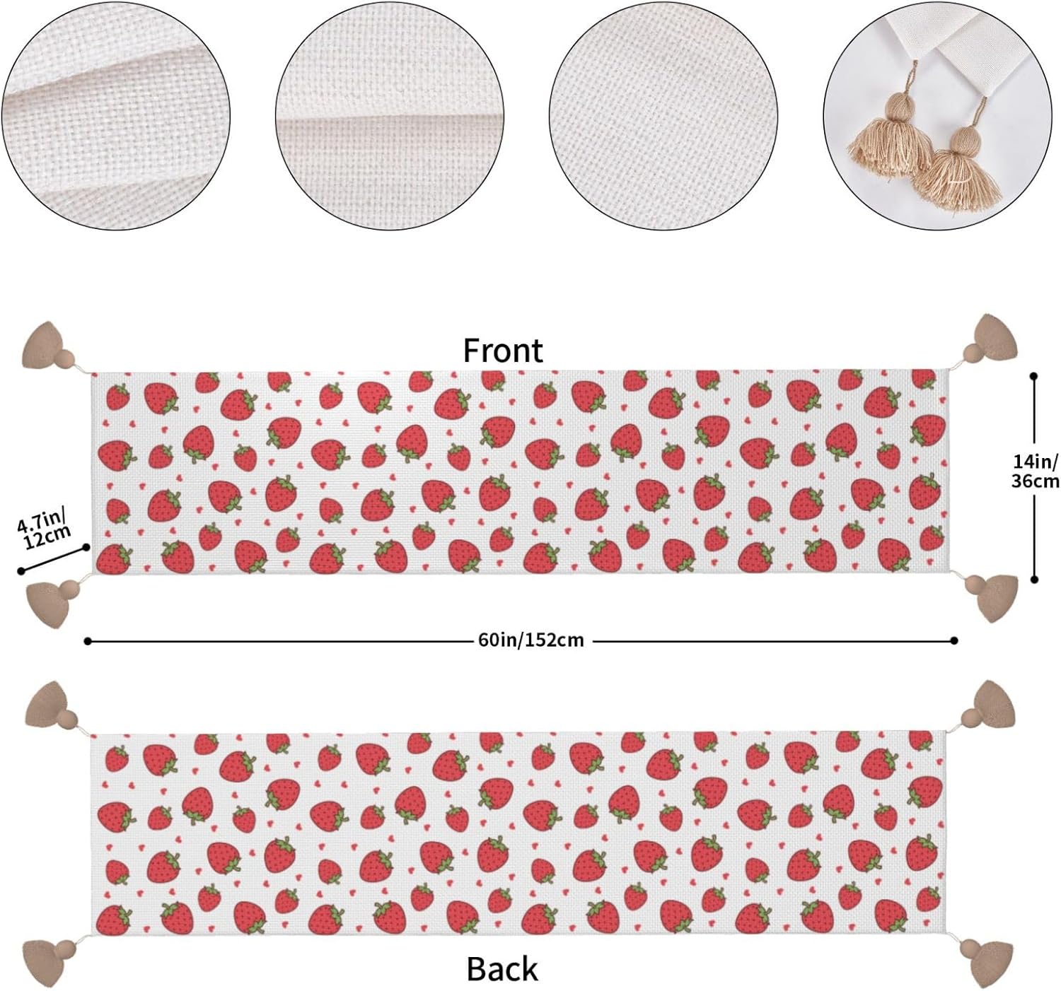 Strawberry Red Fruits Christmas Table Runner Dining Table Decor Christmas Decorations Indoor Home Decor Christmas Table Runners Xmas Navidad