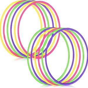 Sratte 12 aros de juguete para niños, aro de juguete desmontable ajustable de color, aro de ejercicio, círculos de plástico para niños, Sratte 12 aros de juguete para niños, aro de juguete desmontable ajustable de color, aro de ejercicio, círculos de plástico para niños,
