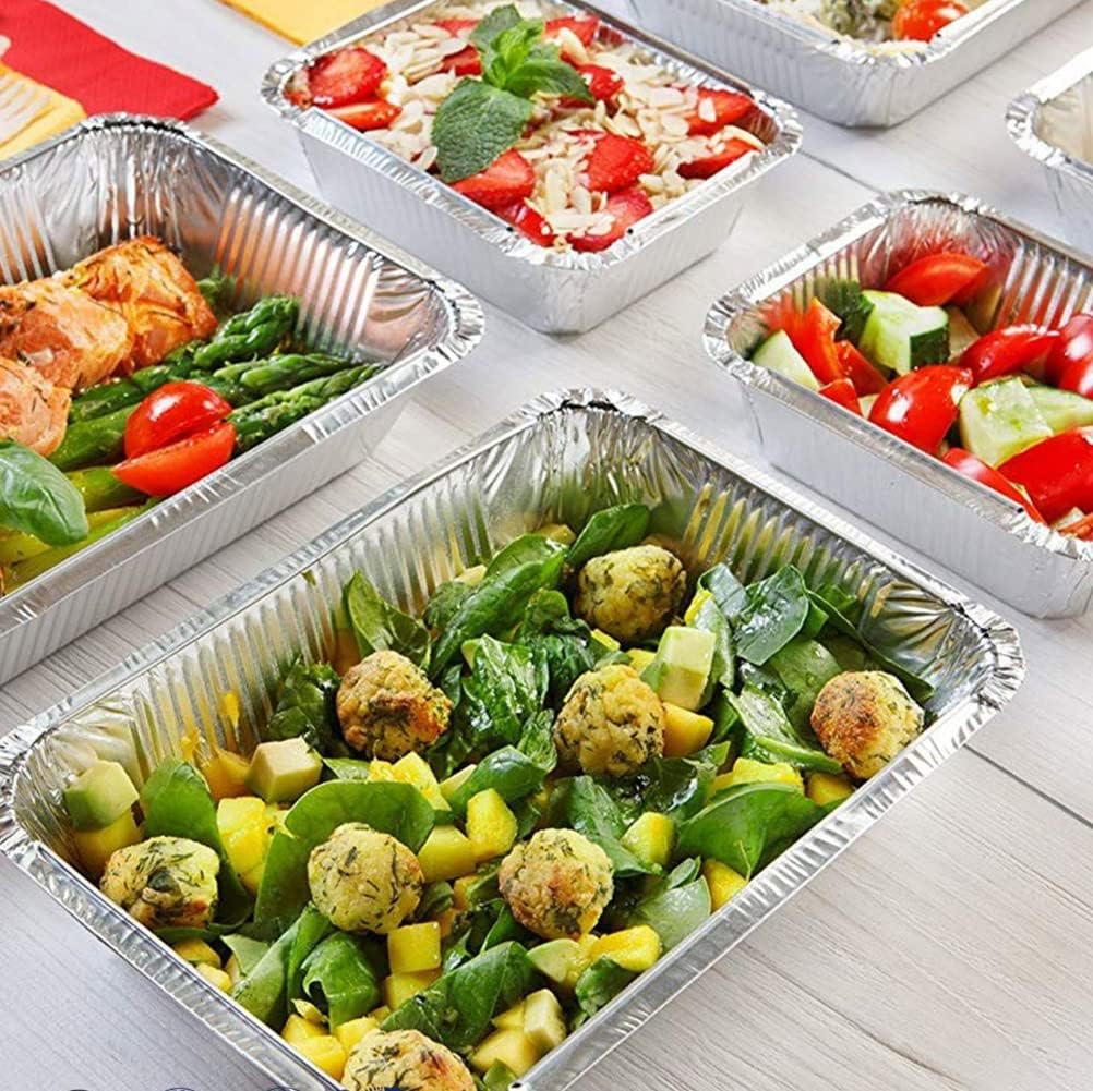 Moldes de papel de aluminio con tapas, forros de cesta para freidora de aire para Ninja Foodie DZ401 DZ201, recipientes de almacenamiento de
