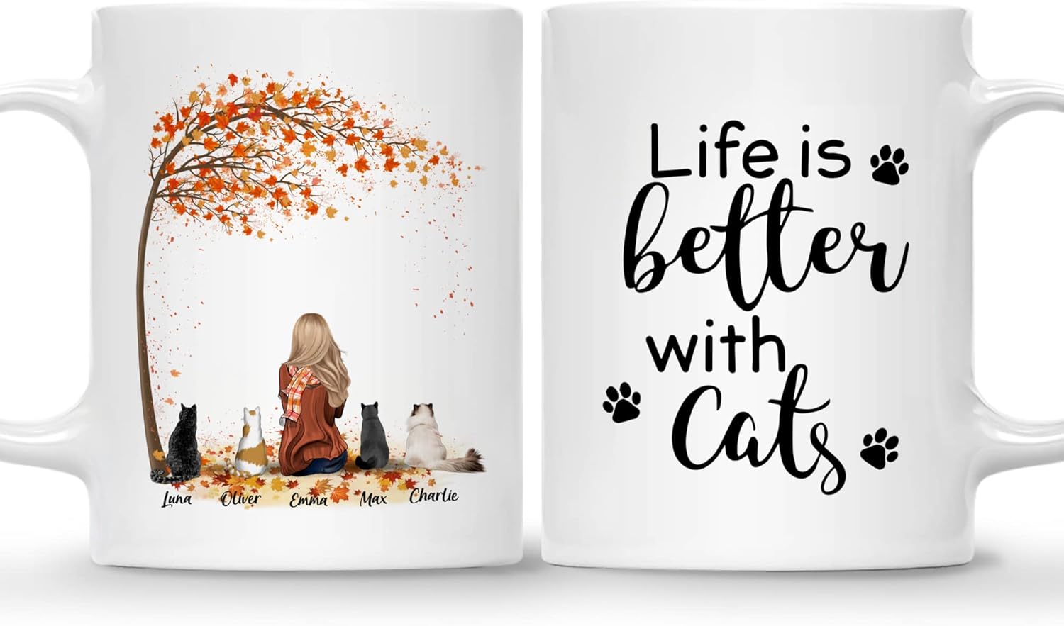 Gossby Taza de café personalizada con diseño de gato para mujer, regalo personalizado para mamá de gato con diseño, nombre, raza de gato,