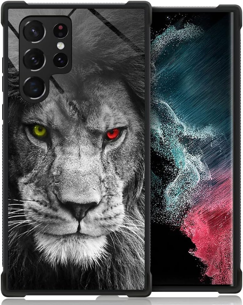 ZHEGAILIAN Funda compatible con Samsung Galaxy S23 Ultra, funda de León malvado para Samsung Galaxy S23 Ultra, funda para hombres y niños,