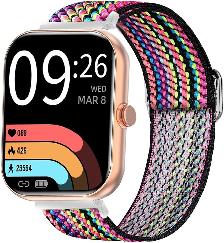 Compatible con SOMTLERK A221, correa de repuesto ajustable de nailon elástico Lamshaw para hombres y mujeres, compatible con relojes inteligentes