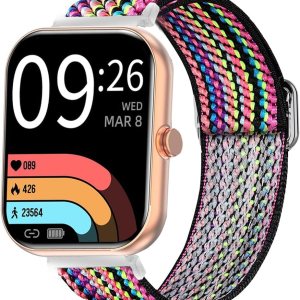 Compatible con SOMTLERK A221, correa de repuesto ajustable de nailon elástico Lamshaw para hombres y mujeres, compatible con relojes inteligentes Compatible con SOMTLERK A221, correa de repuesto ajustable de nailon elástico Lamshaw para hombres y mujeres, compatible con relojes inteligentes