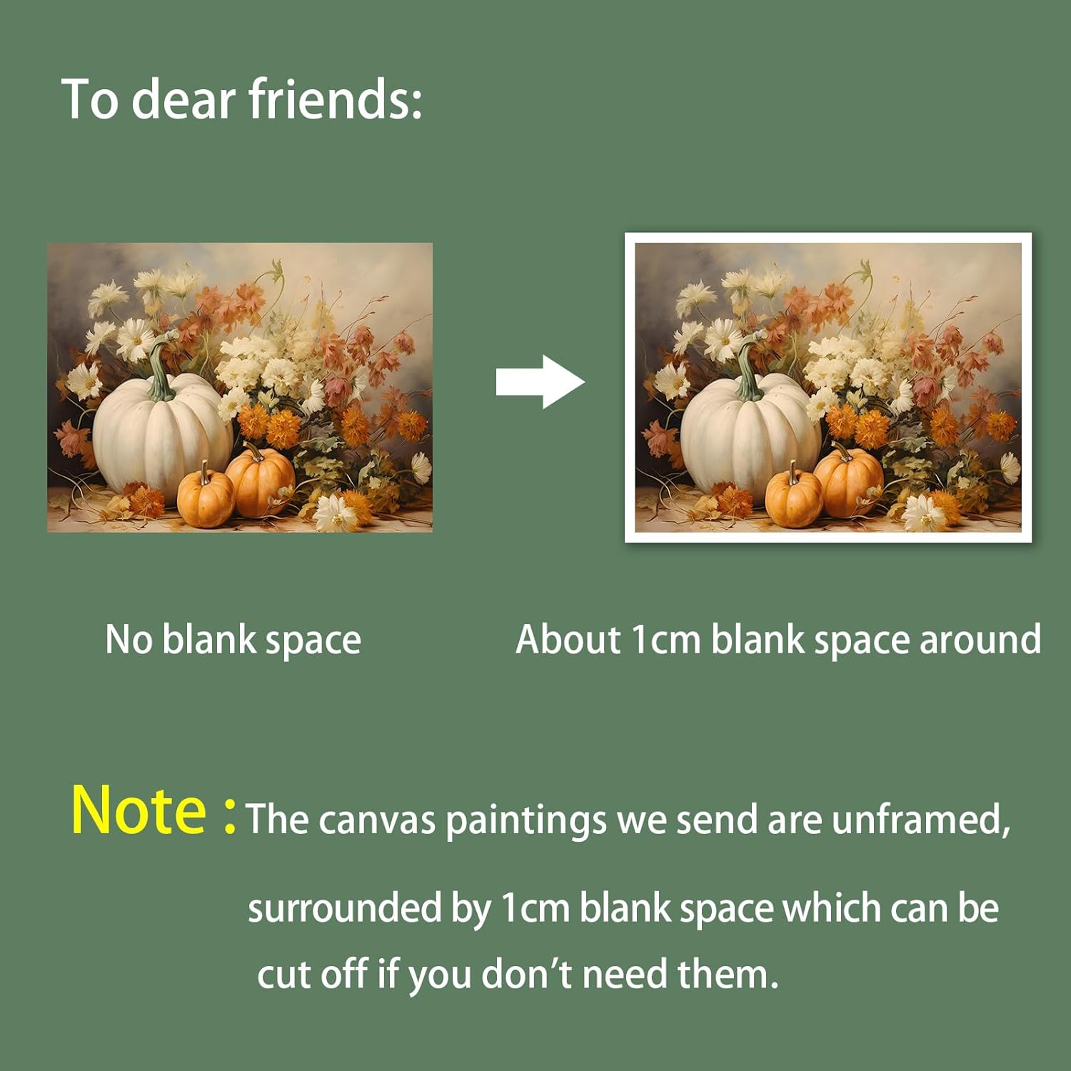 Wodkodnxy Lienzo decorativo para pared de otoño de granja, calabazas blancas y naranjas, cuadros de pintura de naturaleza muerta, carteles rústicos