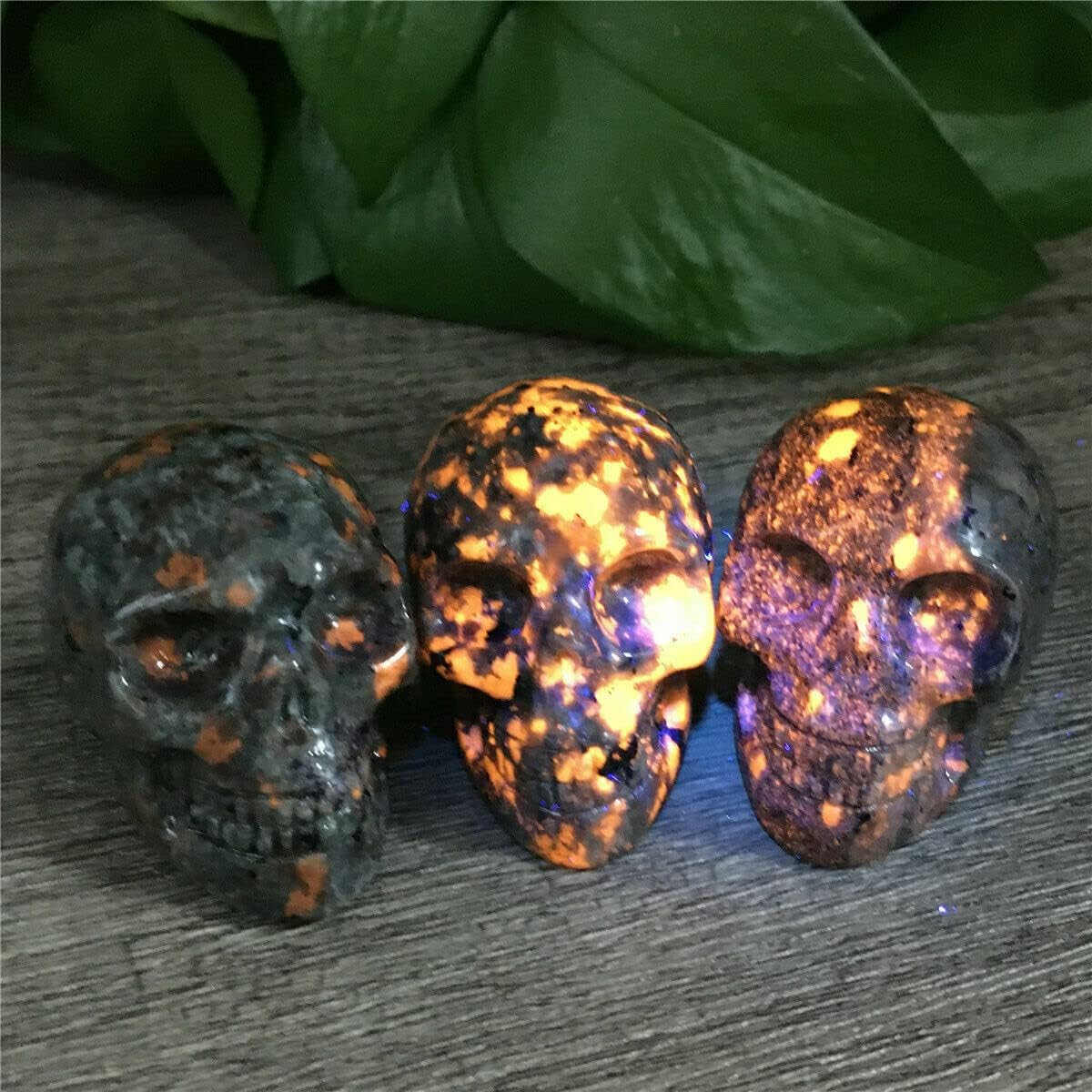 TEAMWILL 2″ Natural Flame’s Stone Cuarzo Calavera Cristal Tallado a Mano Curación 1pc