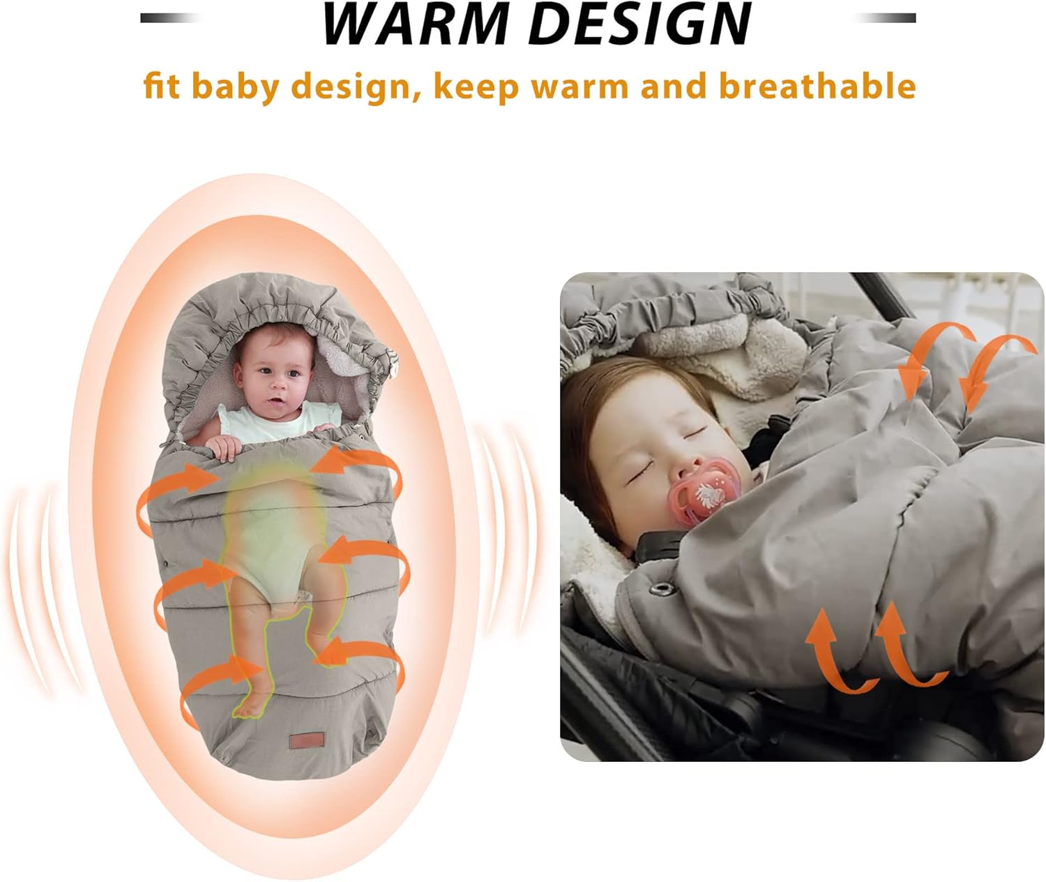 LAT – Saco de dormir para bebé, universal, impermeable, para clima frío, saco de dormir para bebés, saco de dormir para recién nacido, grueso y