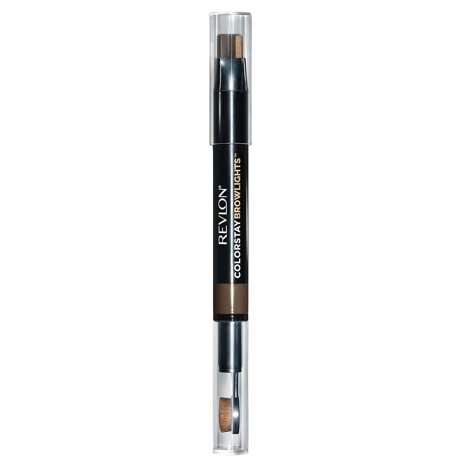 Revlon Colorstay Browlights – Lápiz de cejas y resaltador de cejas, 0.55 libras, marrón oscuro
