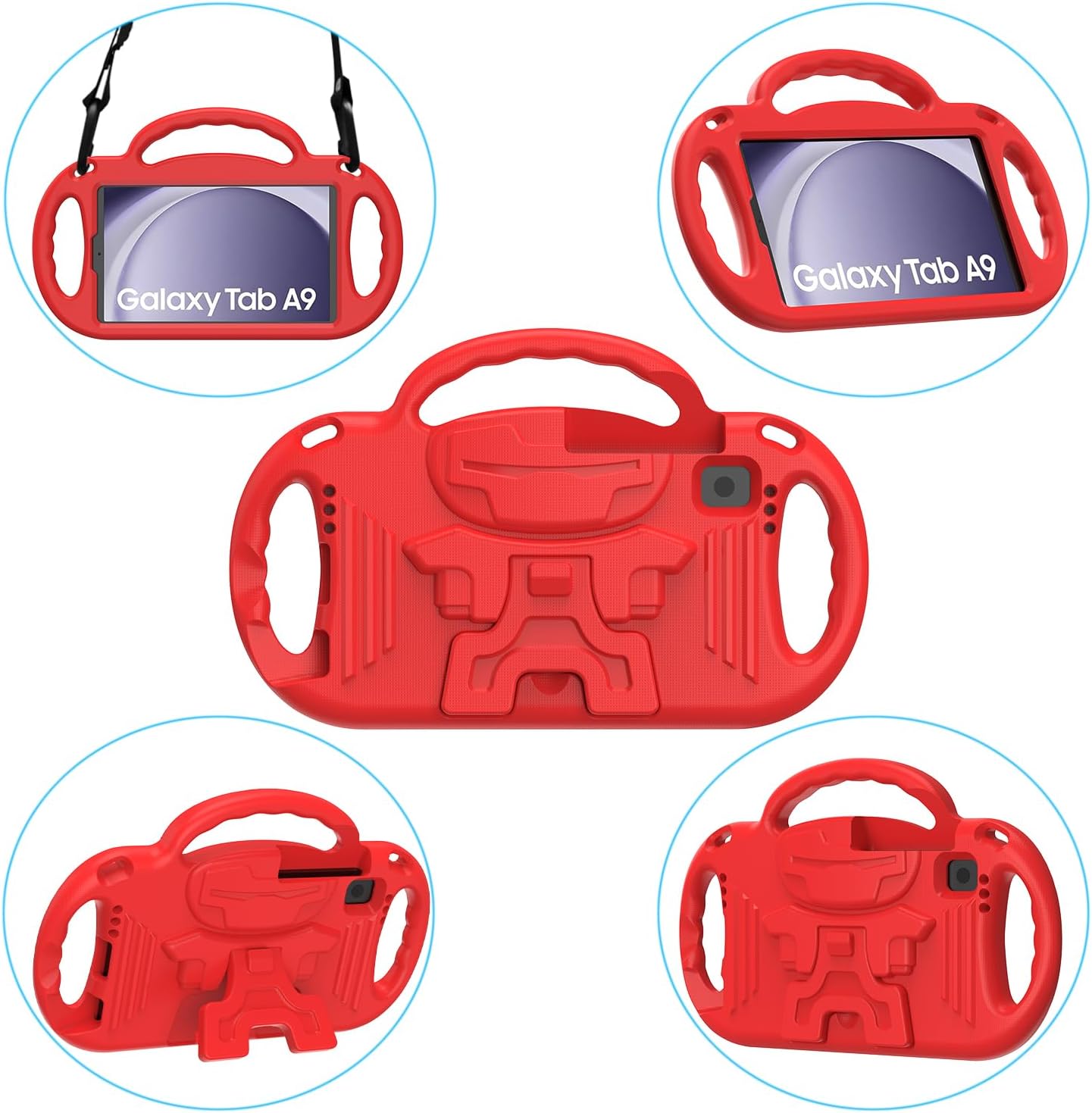 AVAWO Funda infantil para Samsung Galaxy Tab A9 2023 de 8.7 pulgadasA7 Lite 2021, con correa, a prueba de golpes, soporte de mango ligero 2023