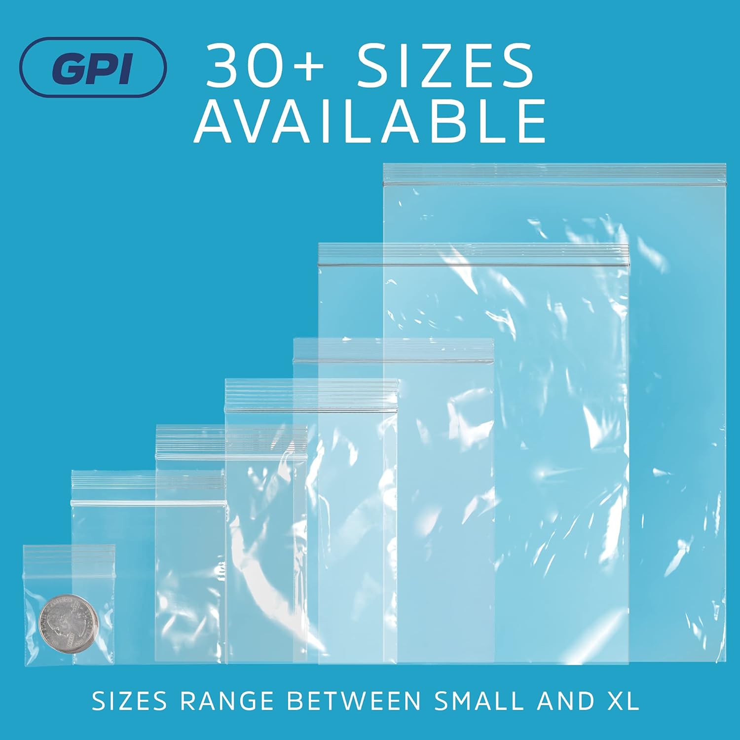GPI – 1000 fundas, 2 x 9 pulgadas de largo, bolsas de plástico transparente con cremallera  a granel, 2 mil de grosor, duraderas, bolsas de