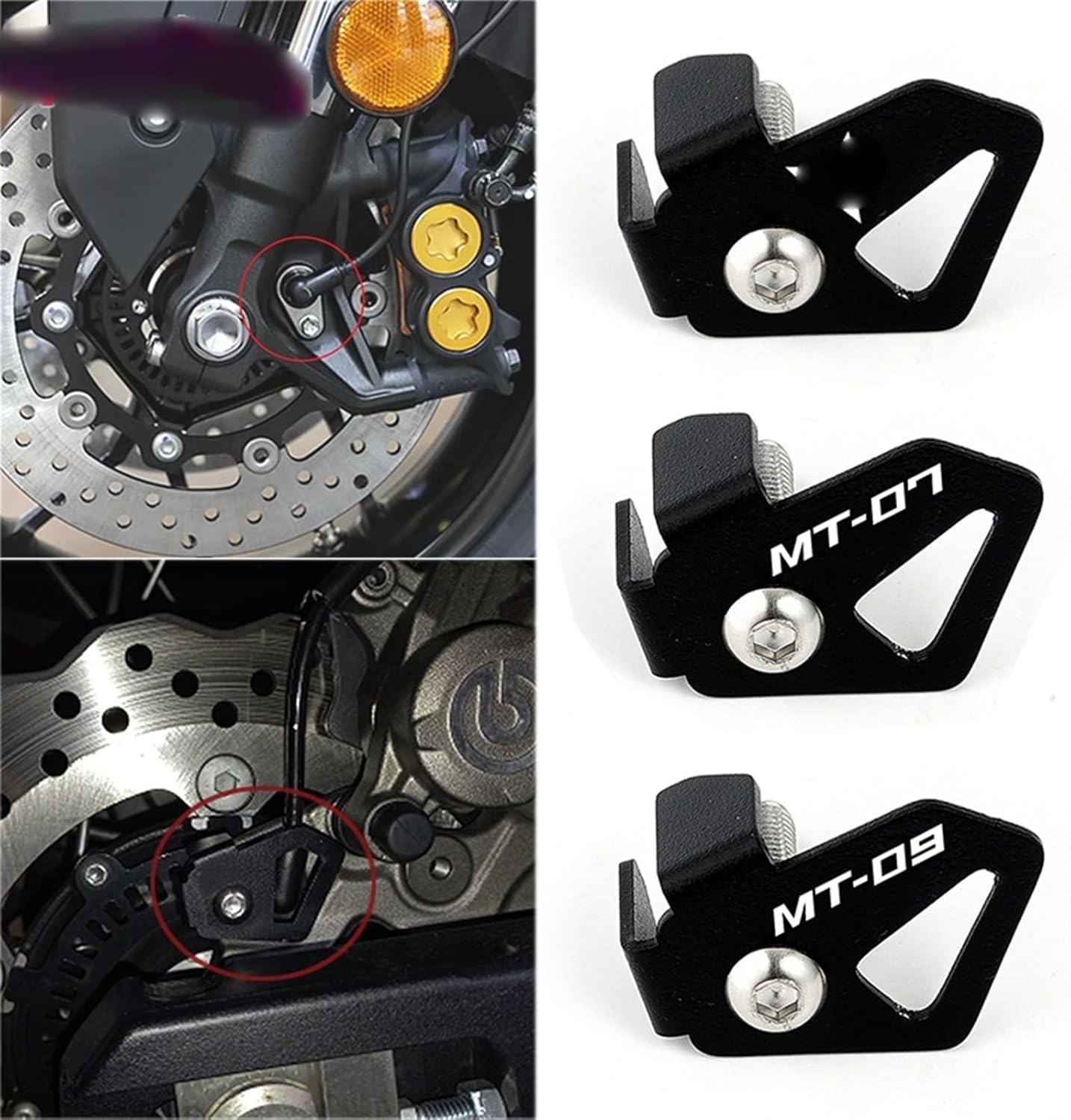 Para MT09 MT07 MT10 MT 09 07 03 10 25 MT-09 MT-07 Tracer motocicleta CNC Accesorios trasero ABS Sensor Protector de caída (Color  Negro 2, Tamaño 2)
