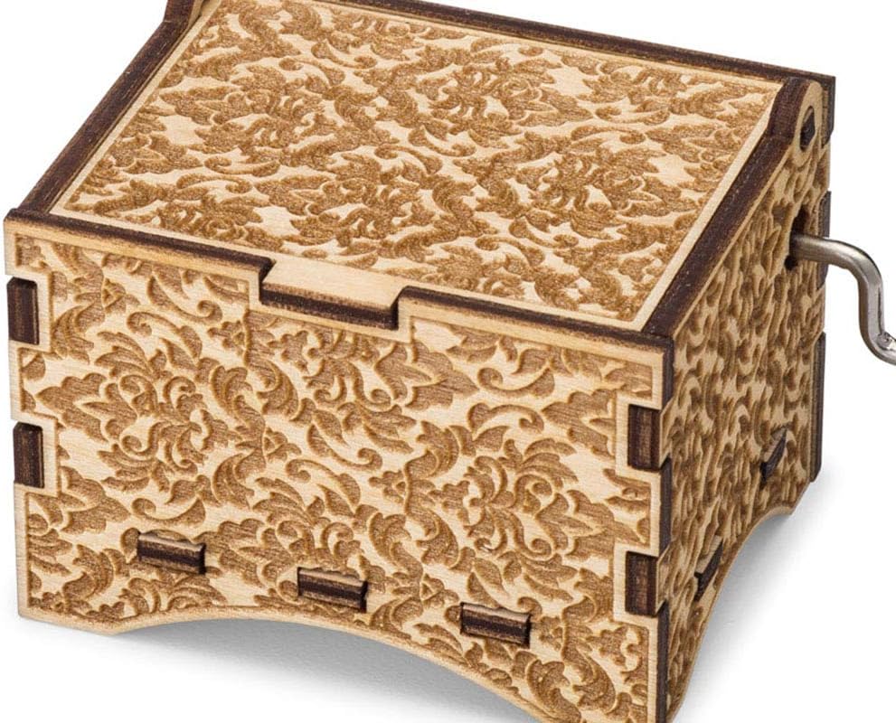 TheLaser’sEdge, Caja de música de damasco personalizable, madera grabada con láser (personalizada, bailarina de caja de música)