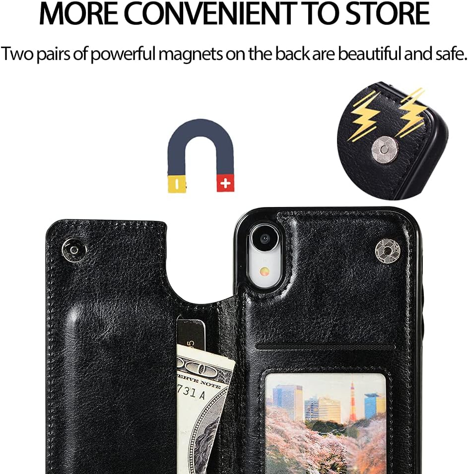 NKECXKJ Funda tipo cartera diseñada para iPhone XR10R, de piel sintética, con protector de pantalla, soporte para tarjetas, soporte a prueba de