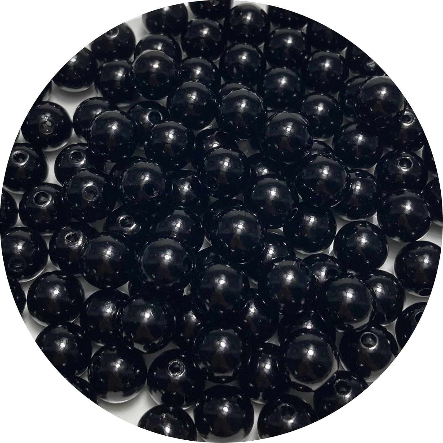 100 cuentas de perlas de 0.472 pulgadas (0.472 in), perlas redondas sueltas con agujeros para costura, manualidades, decoración, pulseras, collares,