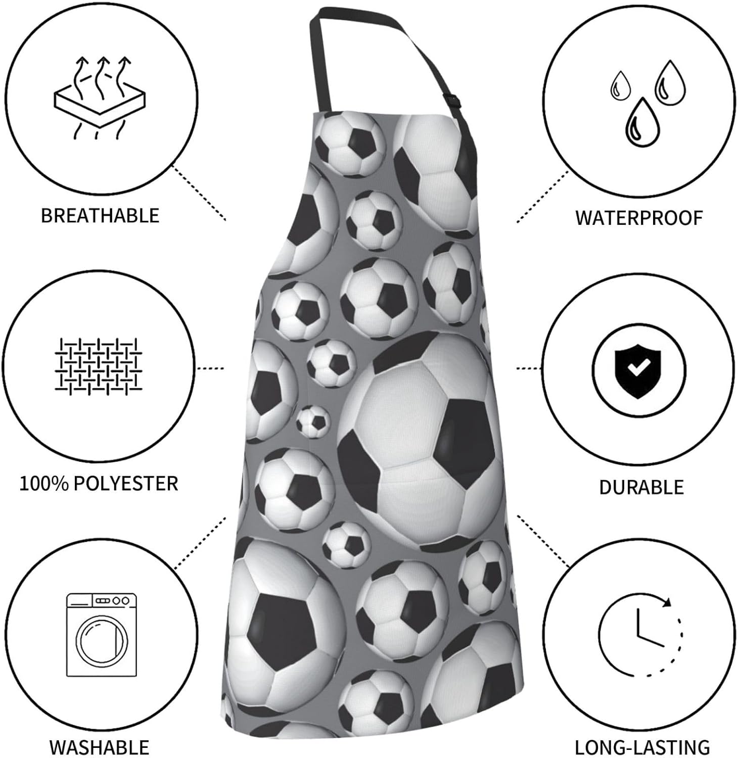 Delantales para mujer con bolsillos, delantal de chef ajustable, correa para el cuello, delantal de cocina impermeable