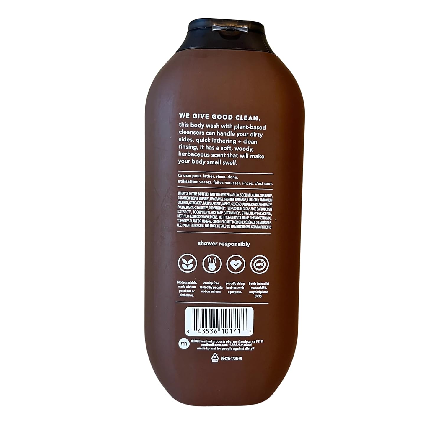 Method – Paquete de gel de baño para hombre (Sandalwood + Vetiver)