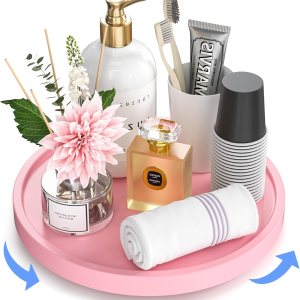 Bandeja giratoria de 360 para tocador de baño, bandeja giratoria de bambú de 10 pulgadas, bandeja decorativa para perfume, vela, jabón, bandejas Bandeja giratoria de 360 para tocador de baño, bandeja giratoria de bambú de 10 pulgadas, bandeja decorativa para perfume, vela, jabón, bandejas