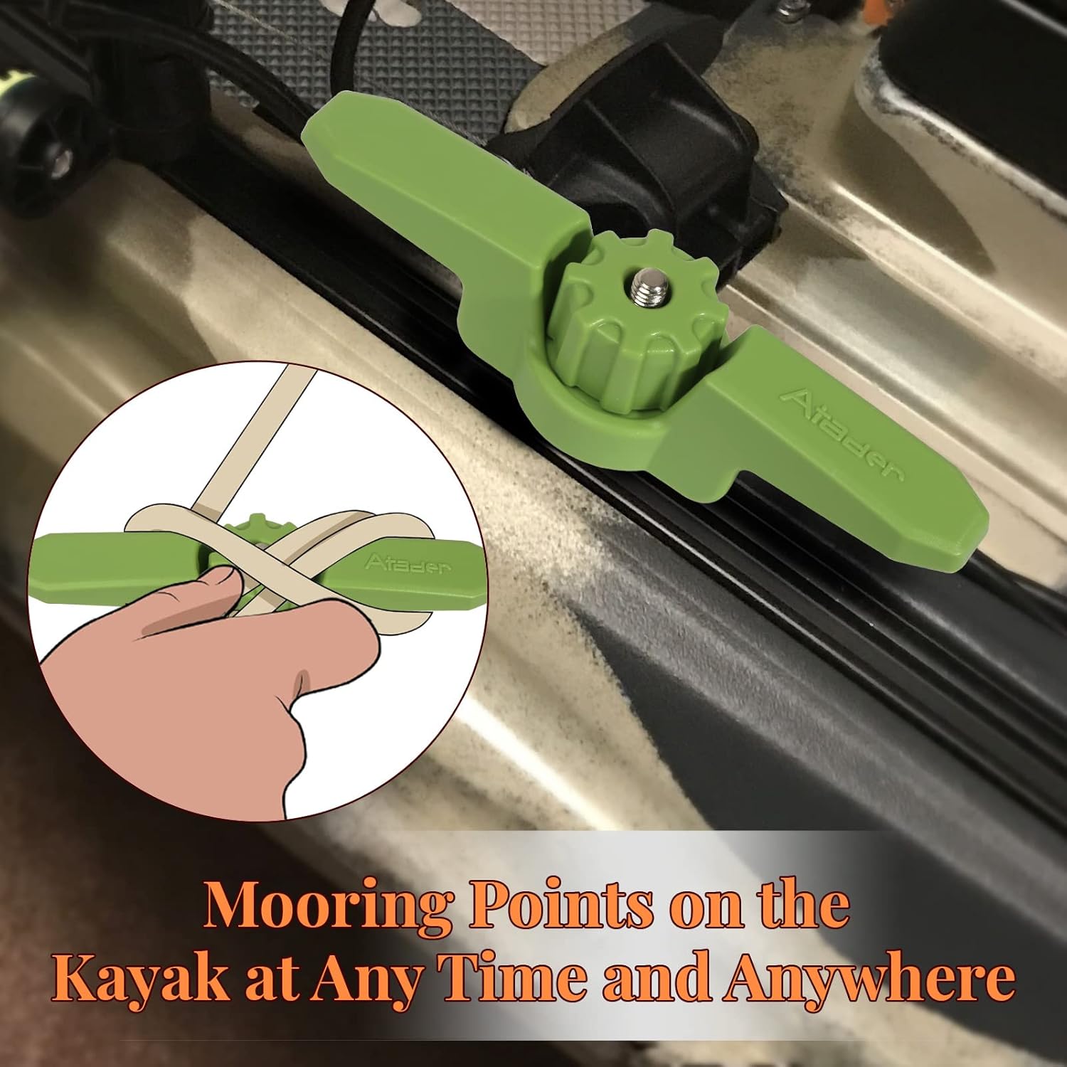 Kayak Cleat Track MountExtended Kayak Rail Cleat for Rail Mount Kayak Accessories, XL Track Mount Line Cleat for Kayak Anchor
