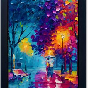 Pintura al óleo colorida arte de pared romántica escena nocturna enmarcada obras de arte para la decoración del dormitorio de la oficina Pintura al óleo colorida arte de pared romántica escena nocturna enmarcada obras de arte para la decoración del dormitorio de la oficina