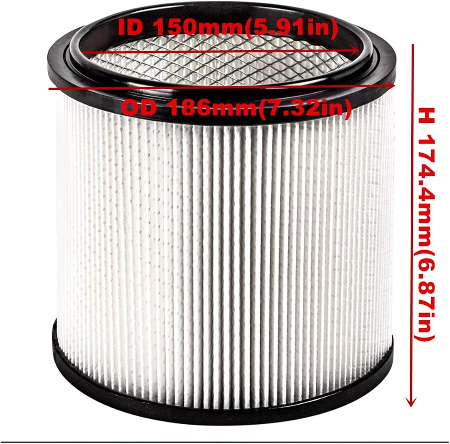 Paquete de 1 filtro HEPA de cartucho, compatible con Vacmaster. Aspiradoras húmedas y secas VKE1030SF, filtración de impurezas, filtro de red
