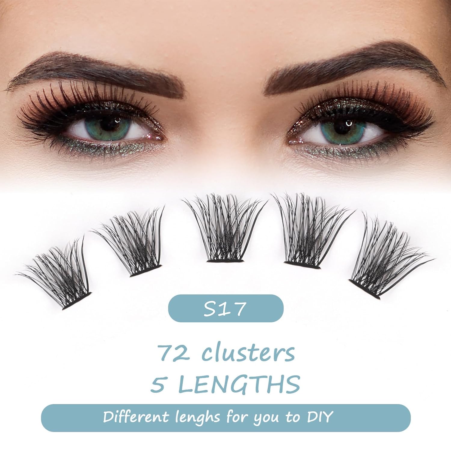 SISILILY Extensiones de pestañas individuales en racimo, 72 unidades, rizo C D, mega volumen, extensiones de pestañas naturales, fáciles de aplicar