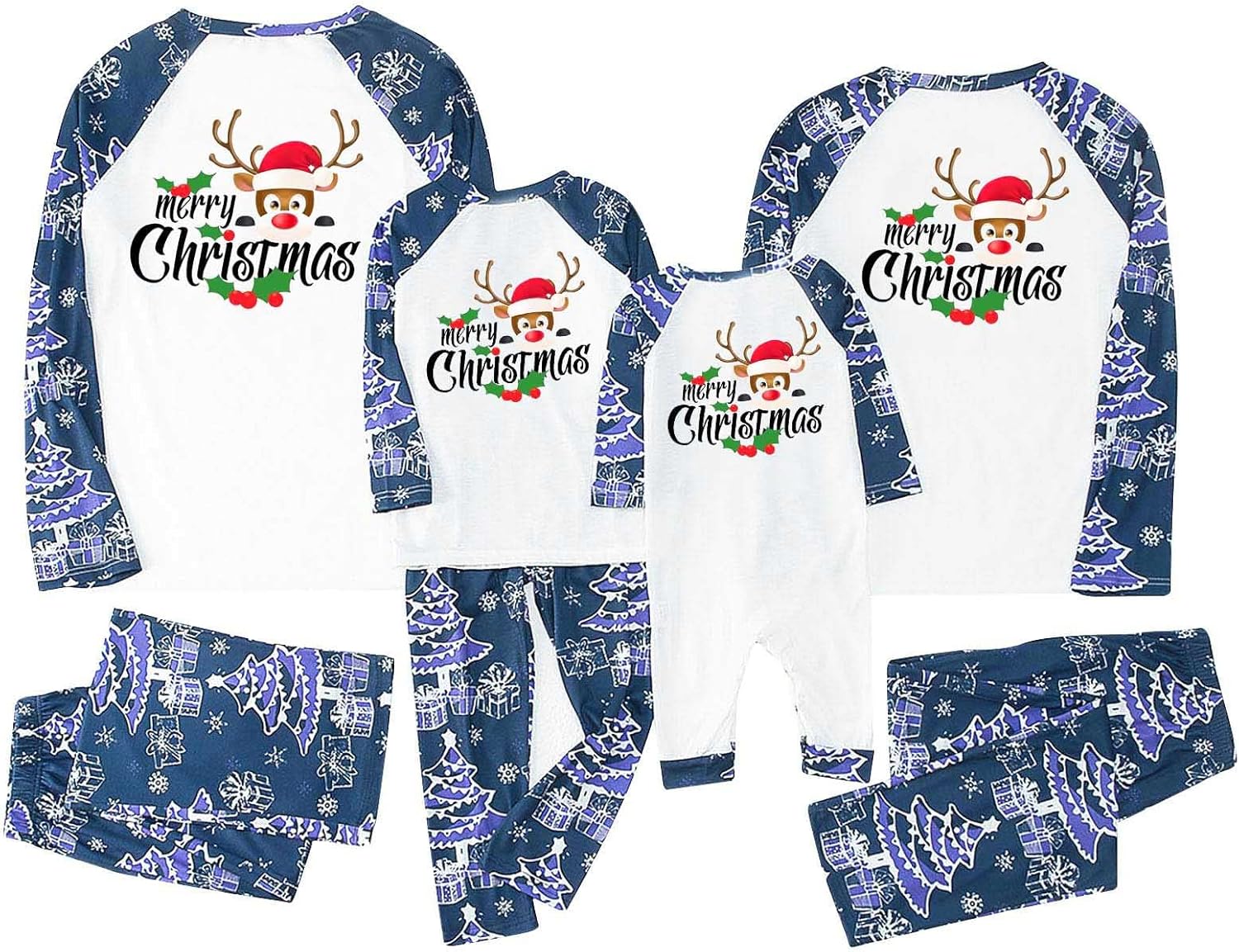 JEGULV Pijamas familiares de Navidad a juego, pijamas de Navidad para la familia, conjuntos de Navidad a juego para toda la familia