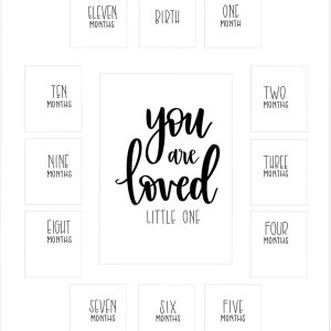 All Things For Mom Tapete para fotos de primer año con versículo “You Are Loved Little One” sobre un tapete blanco (11 x 14 pulgadas), paspartú solo All Things For Mom Tapete para fotos de primer año con versículo “You Are Loved Little One” sobre un tapete blanco (11 x 14 pulgadas), paspartú solo