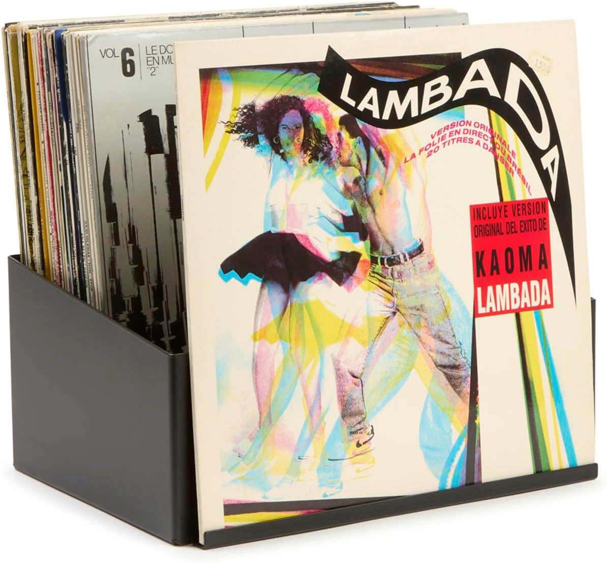 Almacenamiento de discos de vinilo, juego de 2 soportes de montaje en pared para hasta 50 LPs con pantalla de reproducción de Now Play, organizador