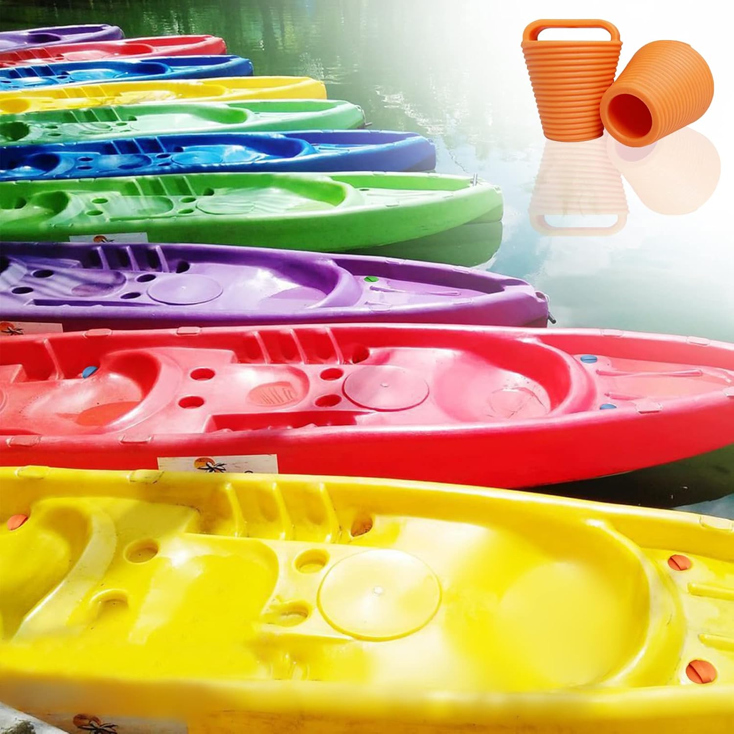 12 piezas Kayak Scupper Plug Kit TPE Scupper Tapones Agujeros de drenaje Tapón Bung con mango